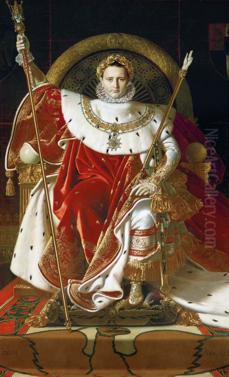 Napoleon en su trono imperial Oil Painting by Jean Auguste Dominique Ingres