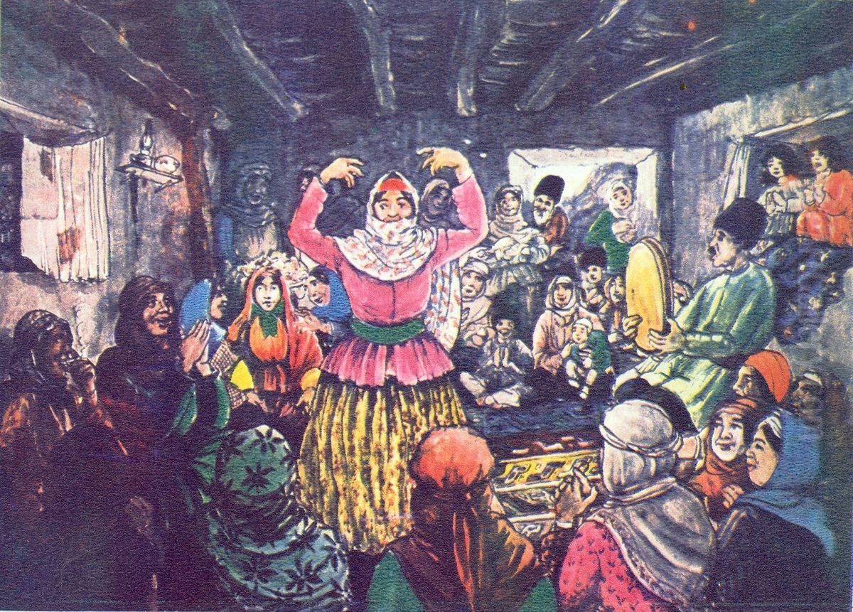 Yoxsullarin toyu Oil Painting by Azim Azimzade