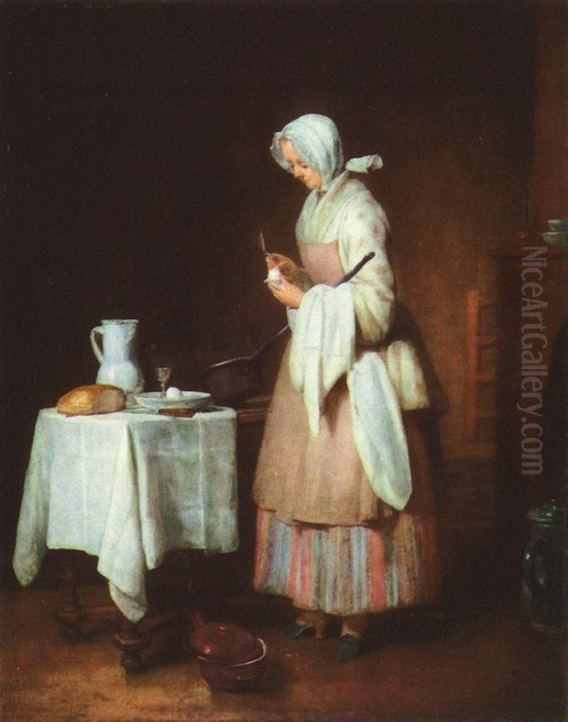 La garde attentive Oil Painting by Jean-Baptiste-Simeon Chardin