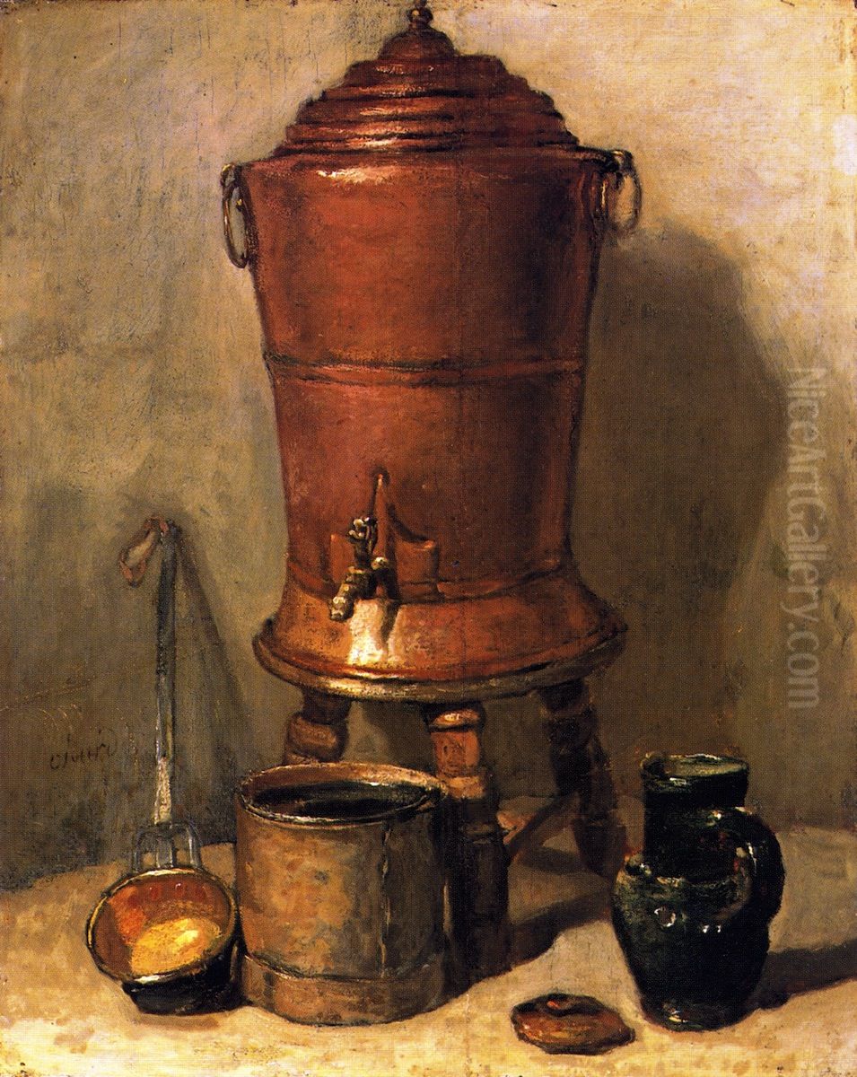 The Copper Cistern Oil Painting by Jean-Baptiste-Simeon Chardin