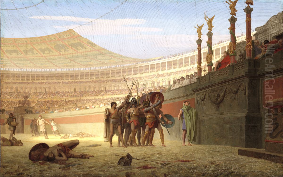 Ave Caesar Morituri te Salutant Oil Painting by Jean-Leon Gerome