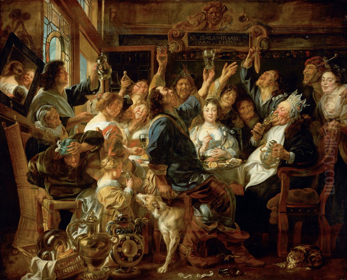 The Feast of the Bean King Oil Painting by Jacob Jordaens