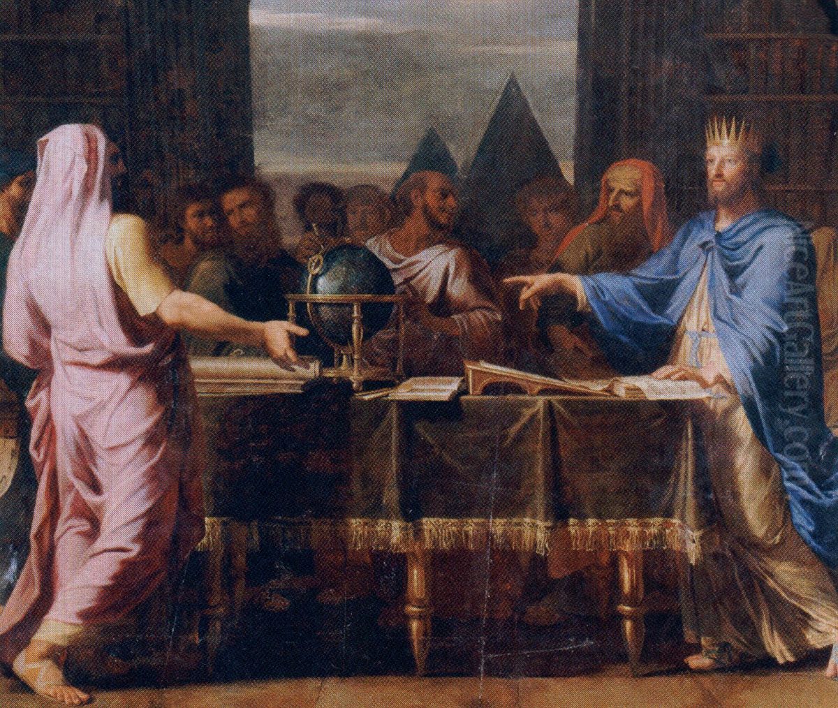 Ptolemee Philadelphe dans la bibliotheque d'Alexandrie Oil Painting by Jean Baptiste de Champaigne