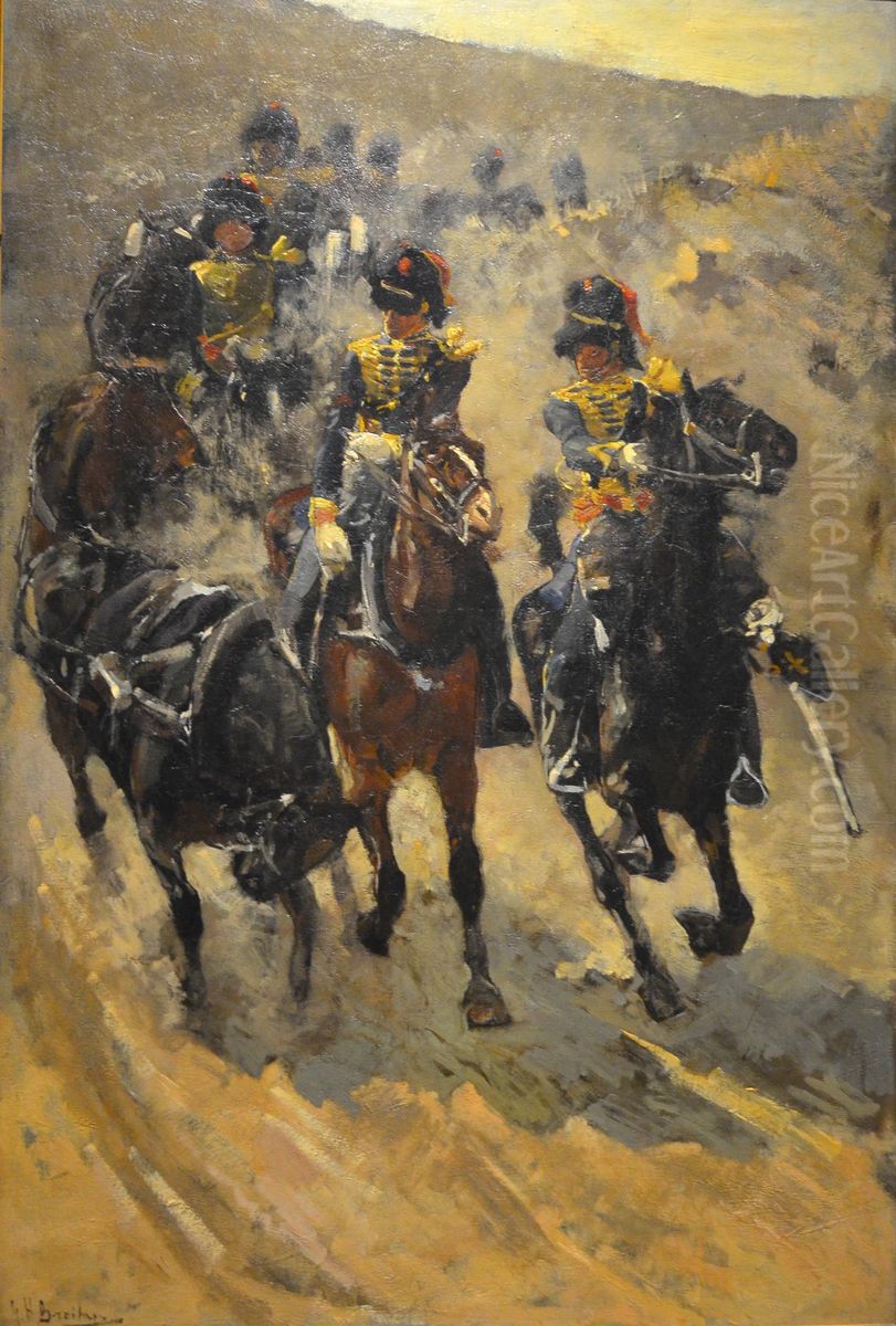 Horse Artillery Oil Painting by George Hendrik Breitner