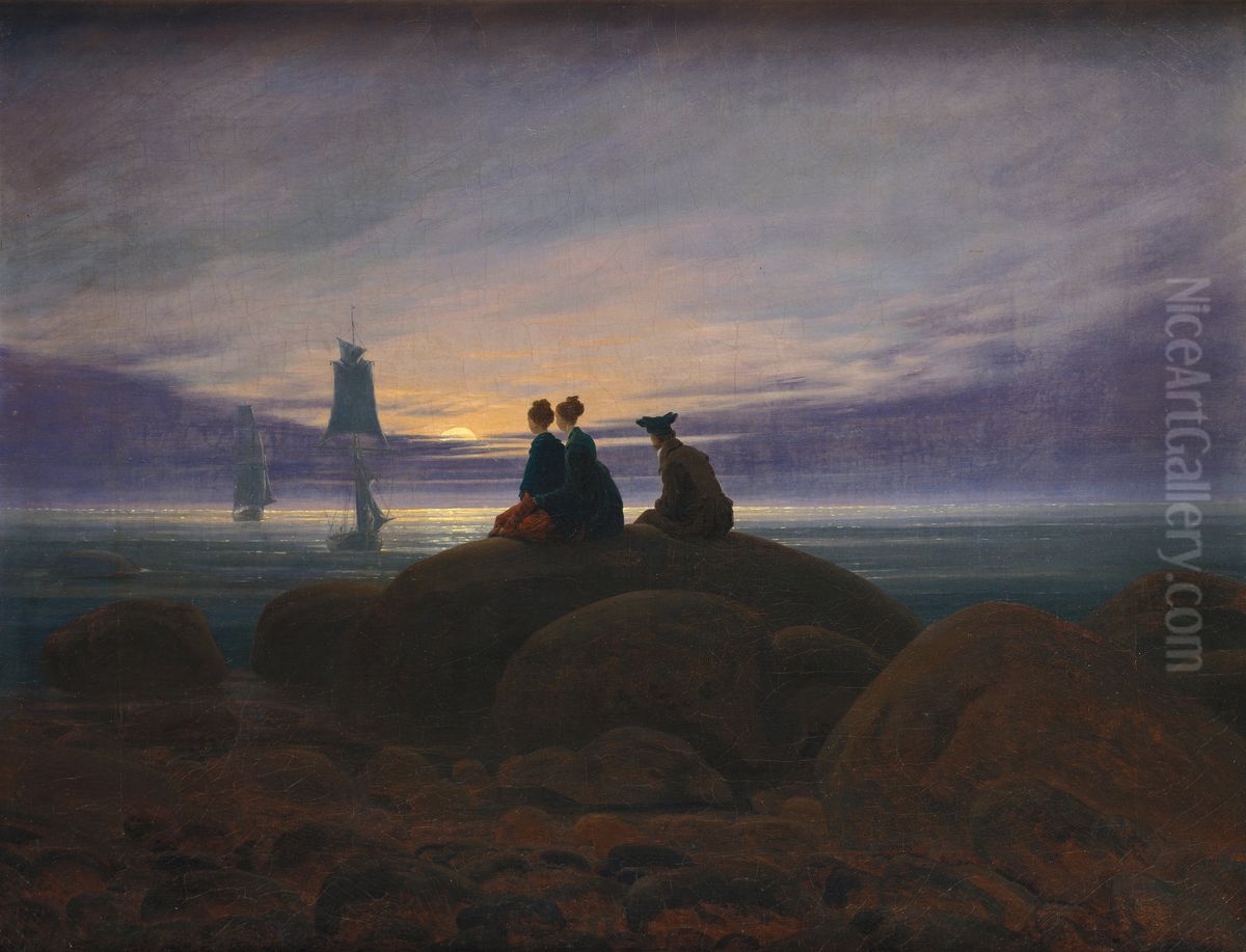 Mondaufgang am Meer Oil Painting by Caspar David Friedrich