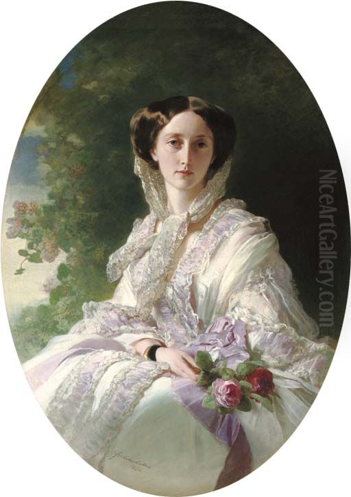 Kronprinzessin Olga von Wurttemberg Oil Painting by Franz Xavier Winterhalter
