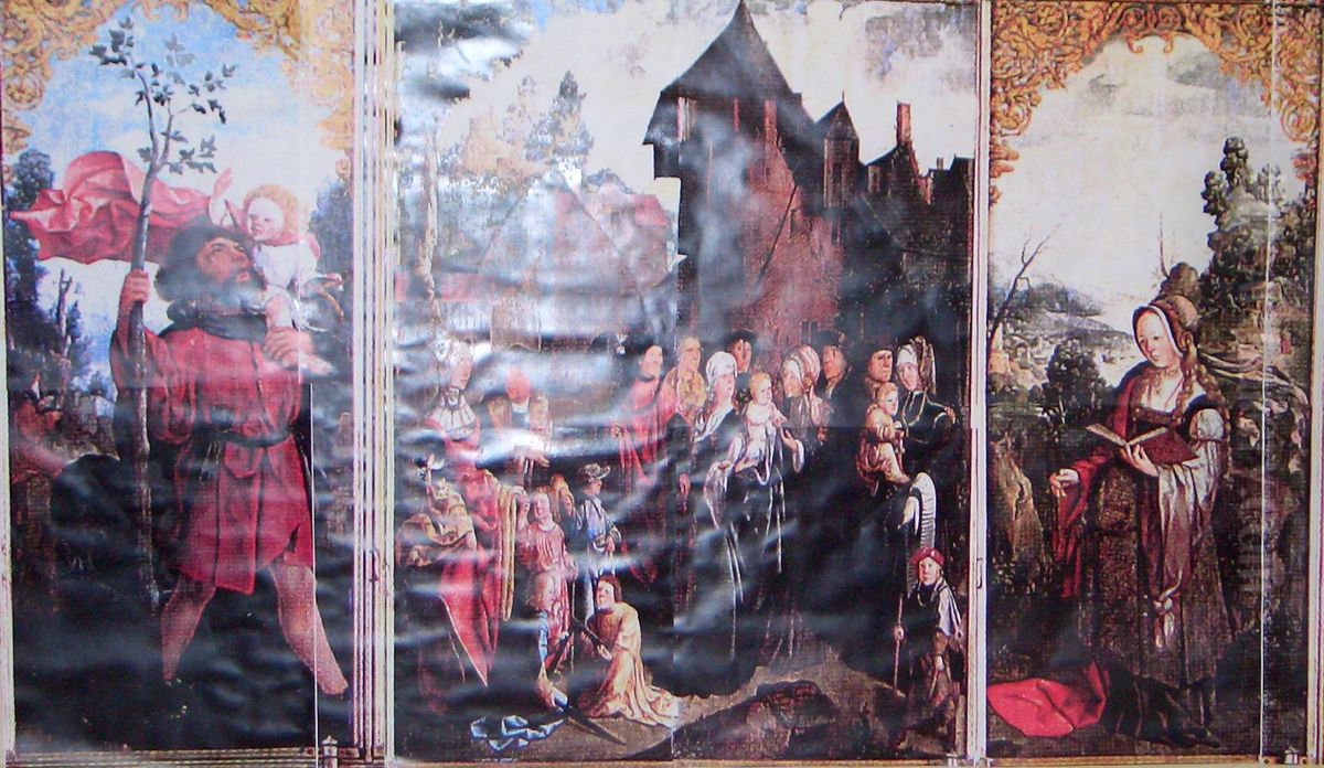 Frangipani Altar Oil Painting by Jan Van Scorel