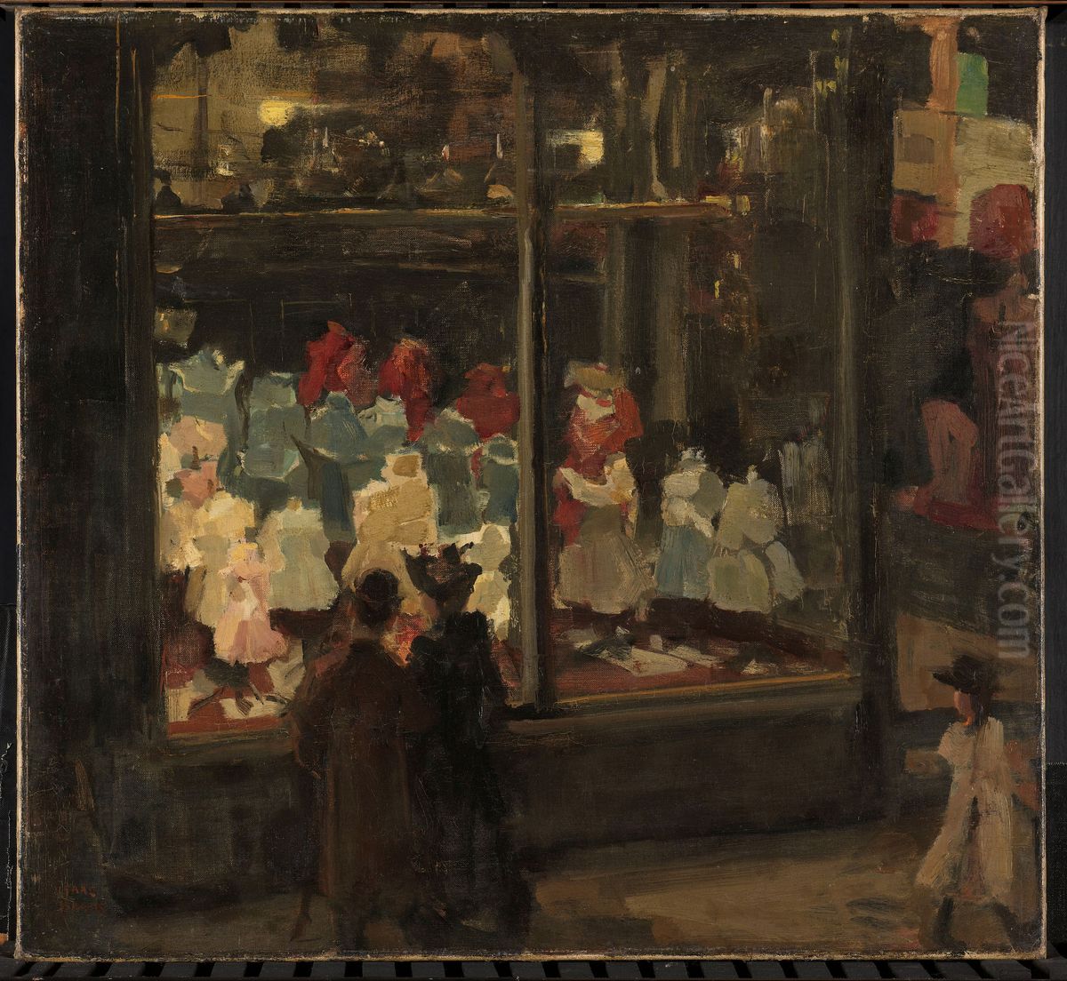 Shop Window Oil Painting by Isaac Lazarus Israels