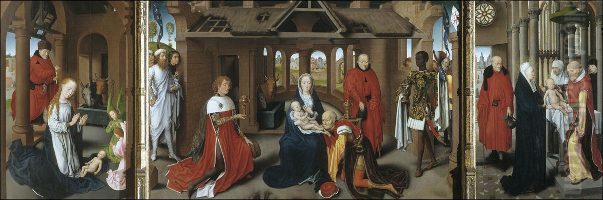 Adoration of the Magi Triptych Oil Painting by (manner of) Memling, Hans