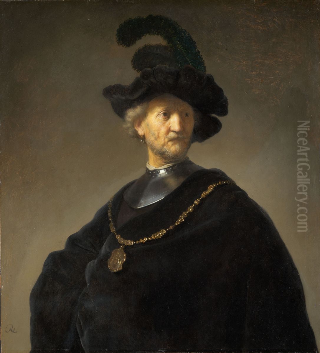 Old Man with a Gold Chain Oil Painting by Rembrandt