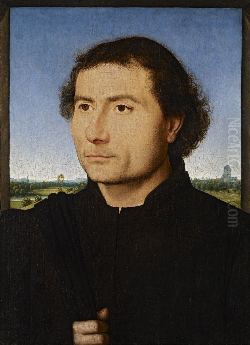 Portrait of a Man Oil Painting by (manner of) Memling, Hans