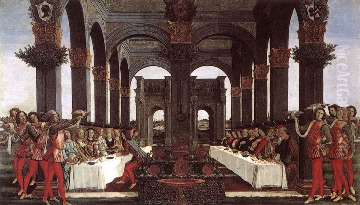 The Story of Nastagio degli Onesti (forth episode) Oil Painting by Sandro Botticelli