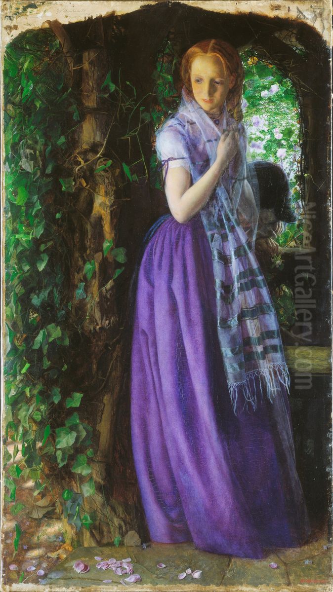 April Love Oil Painting by Arthur Hughes