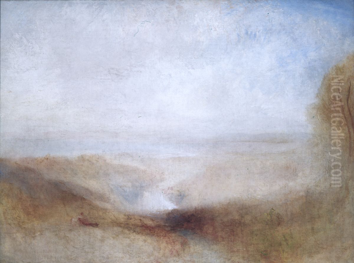 Landscape with a river and a bay in the background Oil Painting by J. M. W. Turner