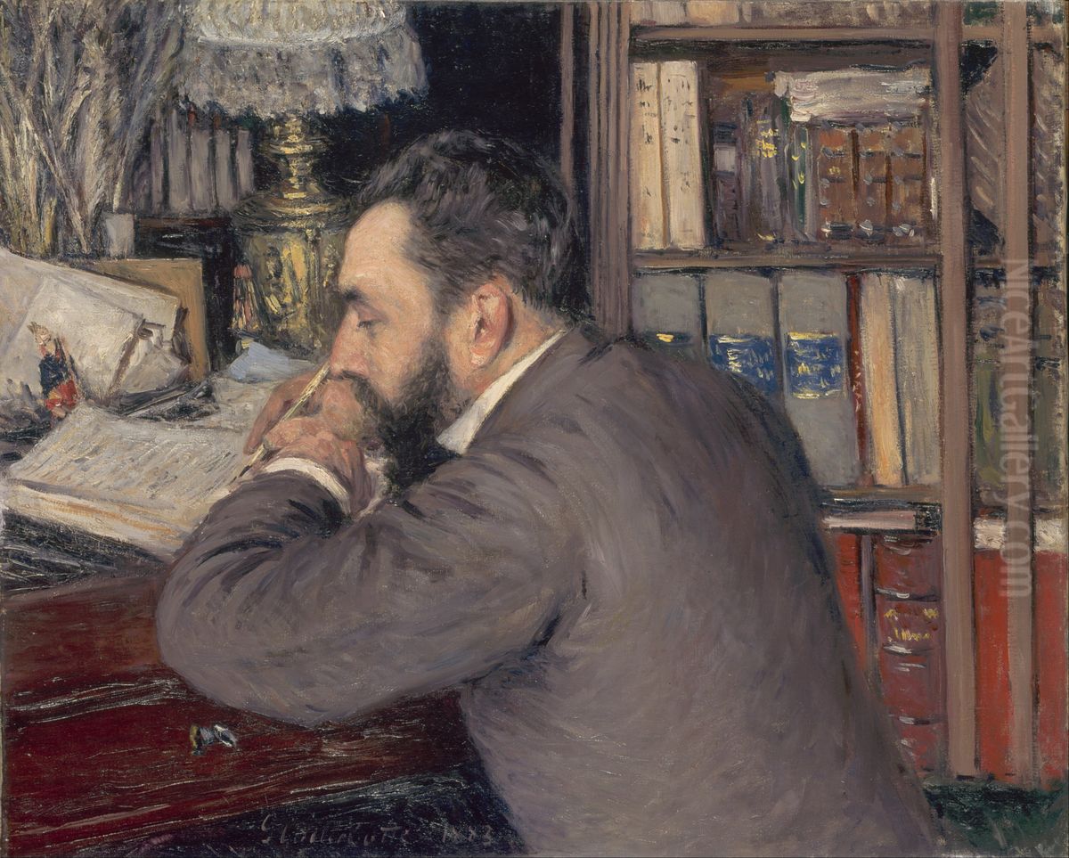 Henri Cordier Oil Painting by Gustave Caillebotte