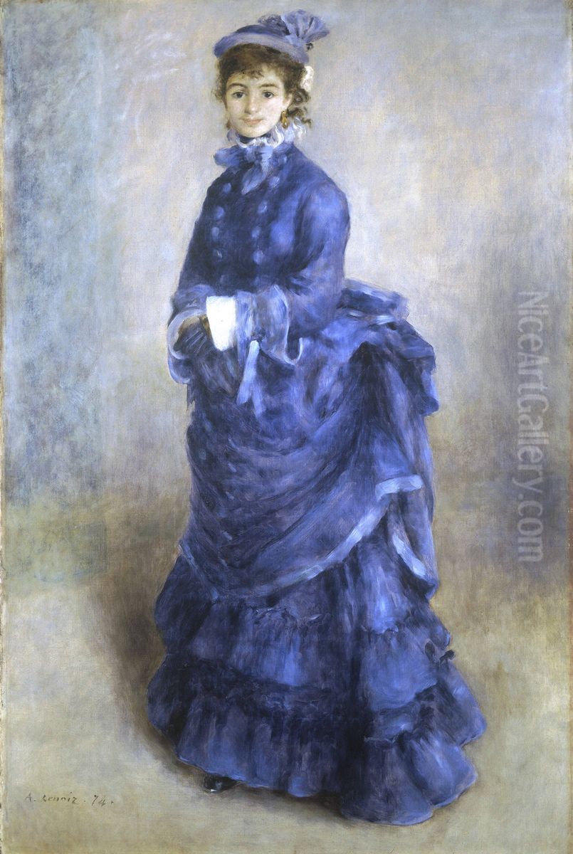 Pariser Madchen(Die Dame in Blau) Oil Painting by Pierre Auguste Renoir