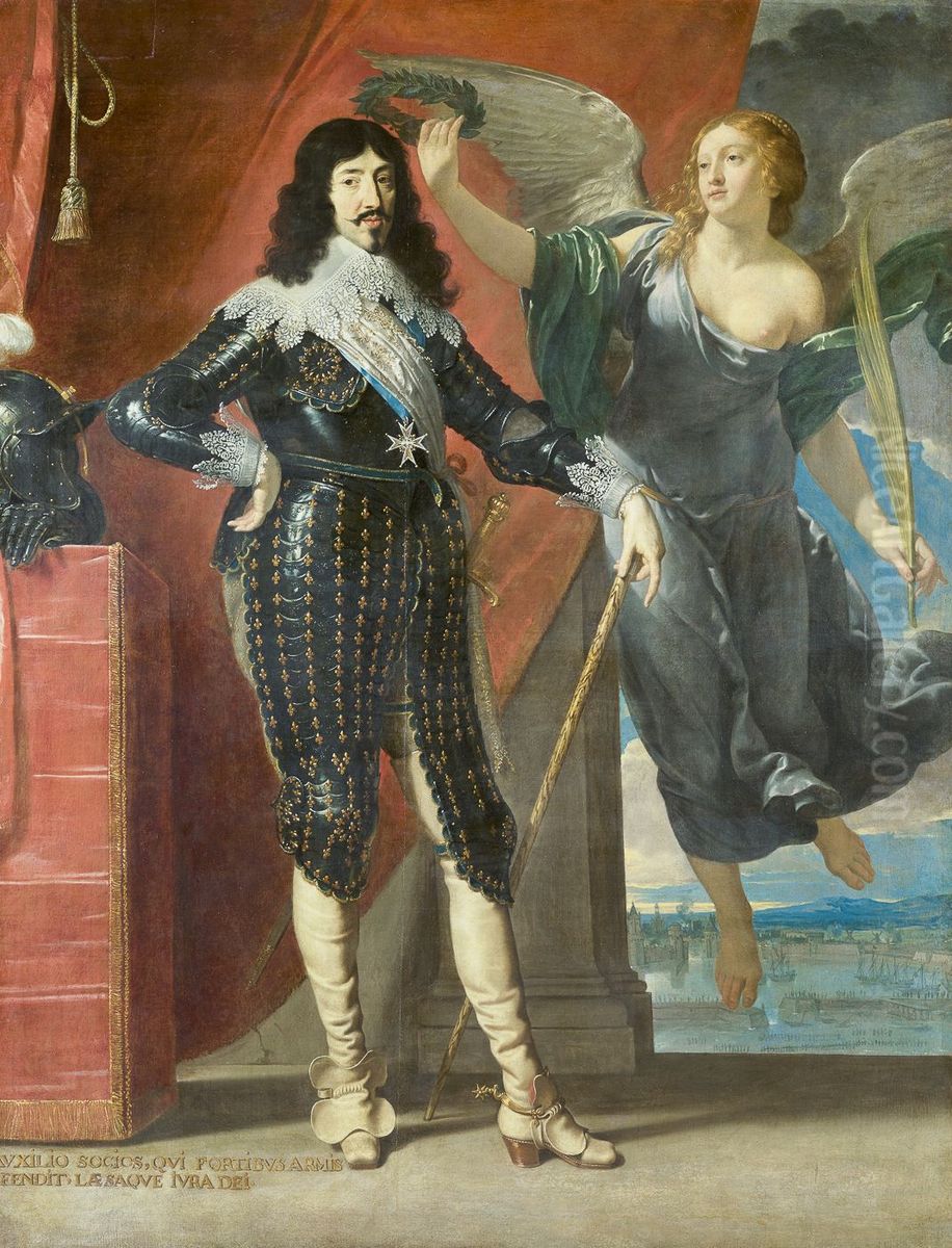 Louis XIII Crowned by Victory Oil Painting by Philippe de Champaigne