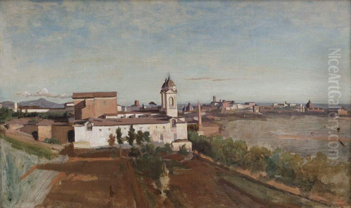 Trinita dei Monti Oil Painting by Jean-Baptiste Camille Corot
