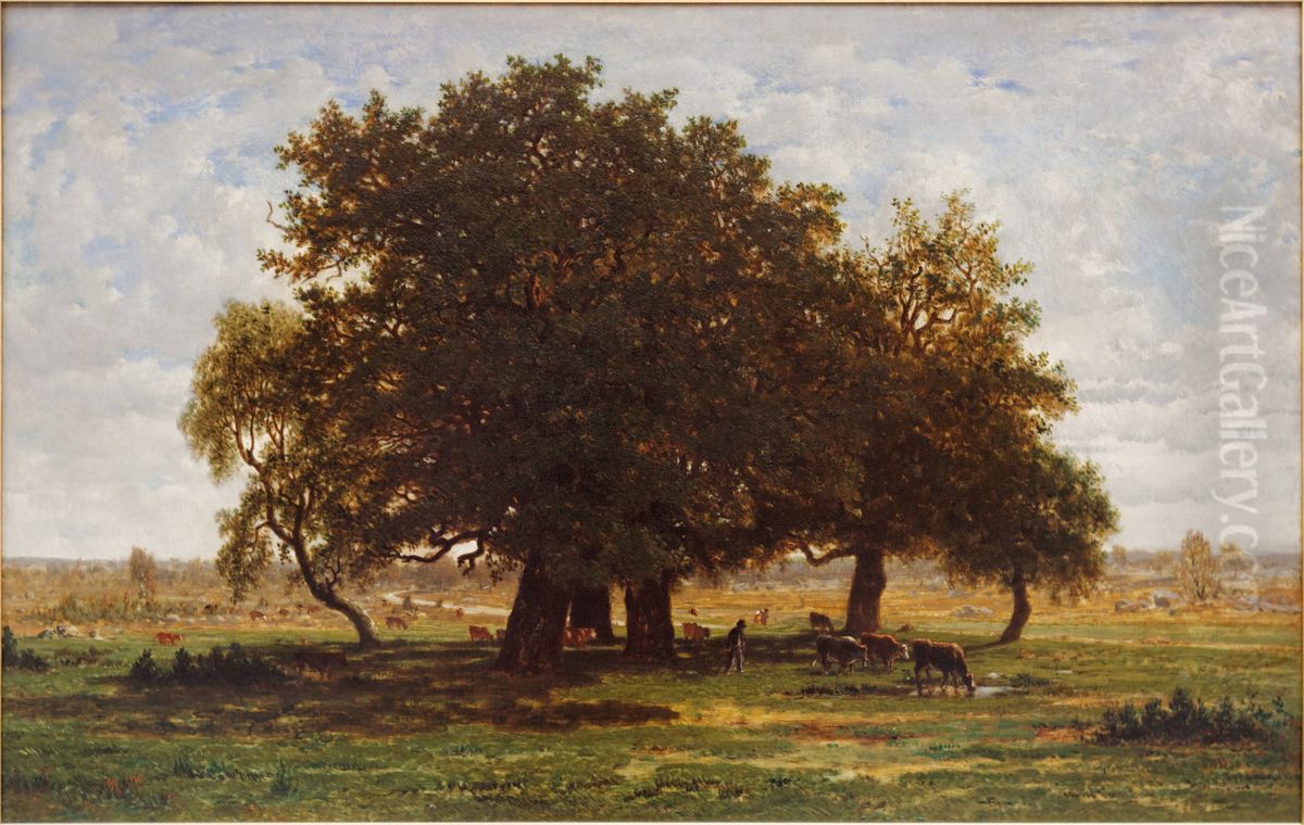 Les Chenes d'Apremont Oil Painting by Theodore Rousseau