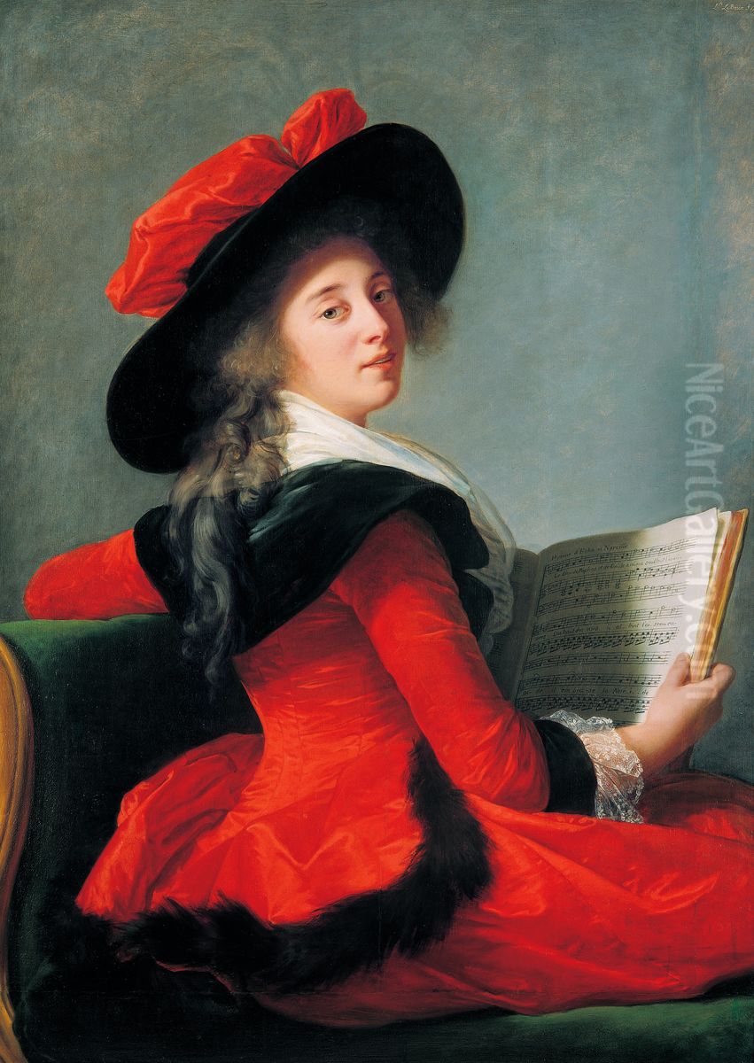 Portrait de la Baronne de Crussol Oil Painting by Elisabeth Louise Vigee Le Brun
