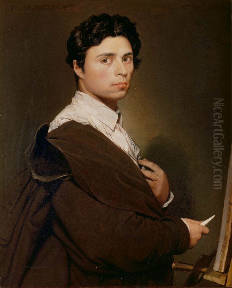 Autoportrait a vingt-quatre ans Oil Painting by Jean Auguste Dominique Ingres
