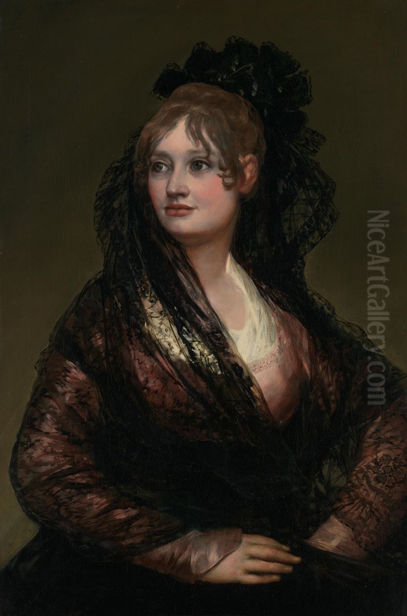 Portrait of Dona Isabel Cobos de Porcel Oil Painting by Francisco Goya Fuendetodos