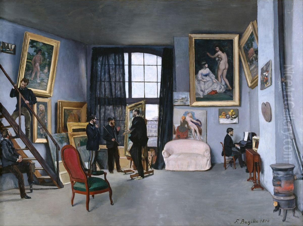 L'atelier de Bazille Oil Painting by Frederic Bazille