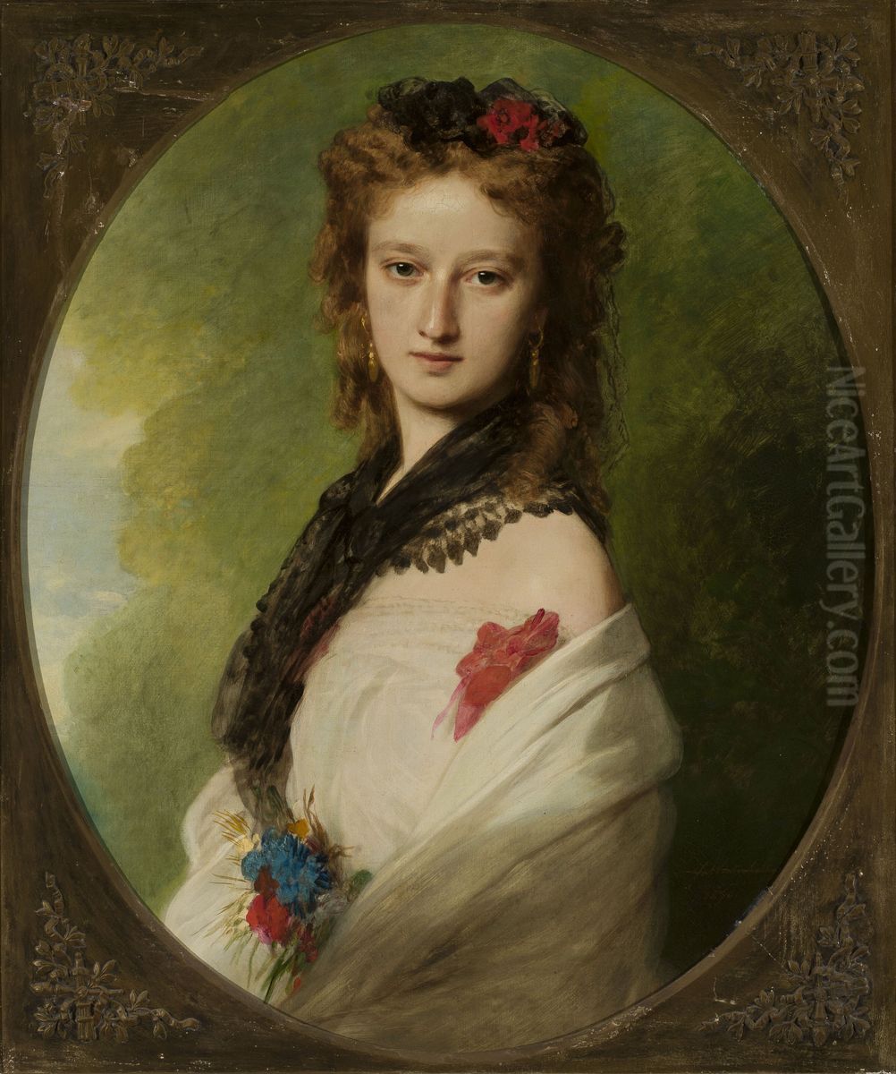 Portrait of Zofia Zamoyska nee Potocka Oil Painting by Franz Xavier Winterhalter