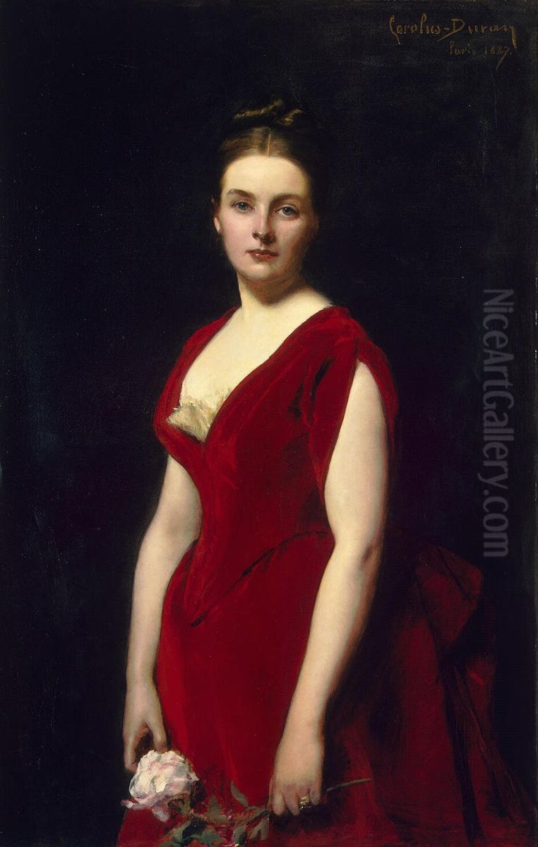 Portrait of Anna Obolenskaya Oil Painting by Carolus-Duran
