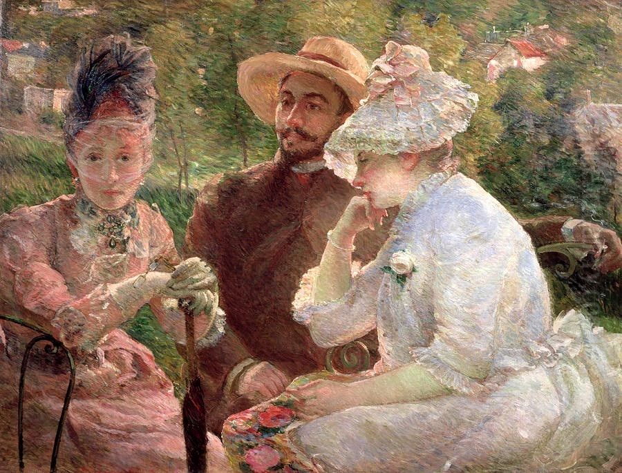 On the Terrace at Sevres Oil Painting by Marie Bracquemond