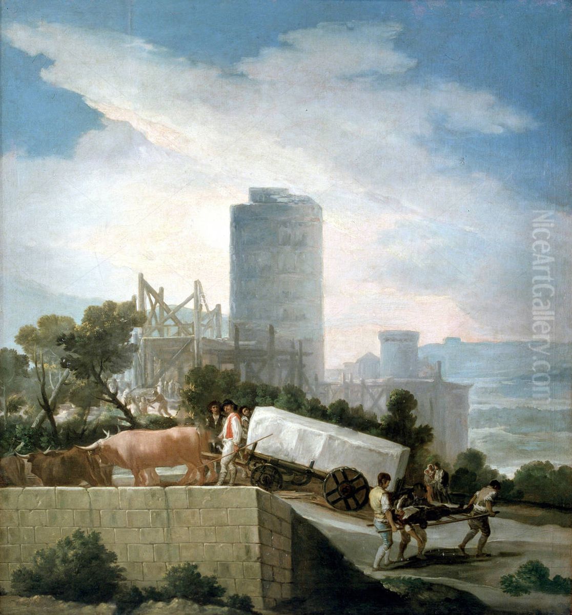 La conduccion de un sillaroLa obra Oil Painting by Francisco Goya Fuendetodos