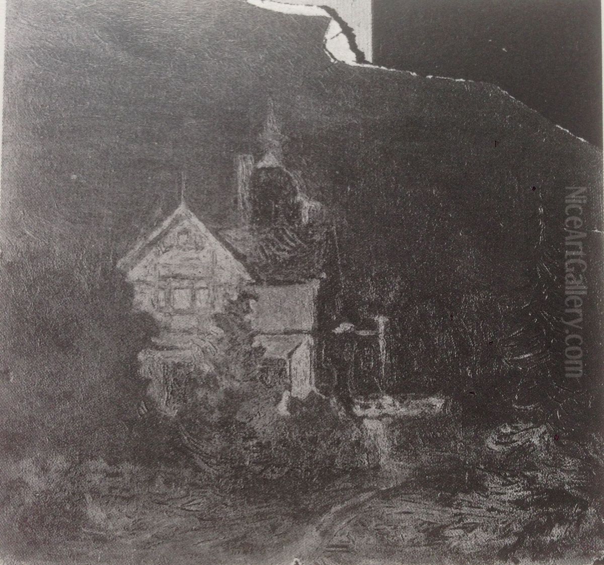 Nachtliche Landschaft Oil Painting by Kasimir Sevrinovitch Malevich