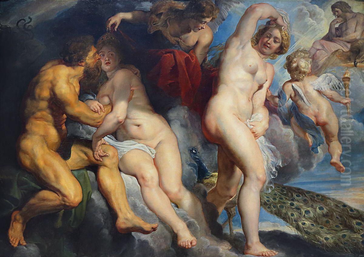 Ixion, king of the Lapiths, deceived by Hera (Juno) Oil Painting by (studio of) Rubens, Peter Paul