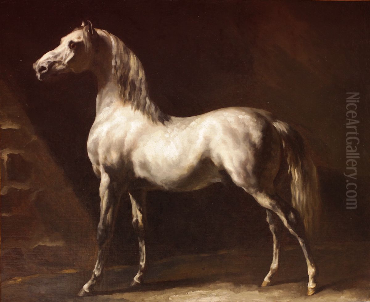 Gray Horse Oil Painting by Theodore Gericault