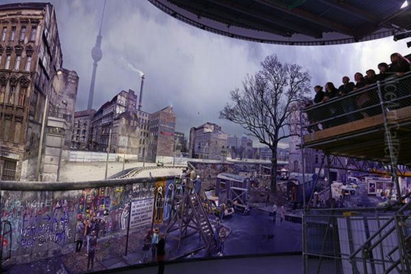 Detail of the Wall with visitor platform, Berlin Oil Painting by Yadegar Asisi