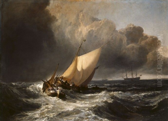 Dutch Boats in a Gale (\ Oil Painting by J. M. W. Turner