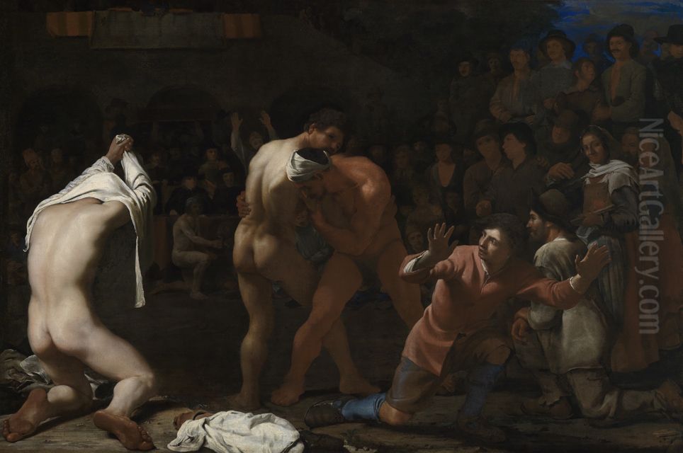 Wrestling match Oil Painting by Michiel Sweerts