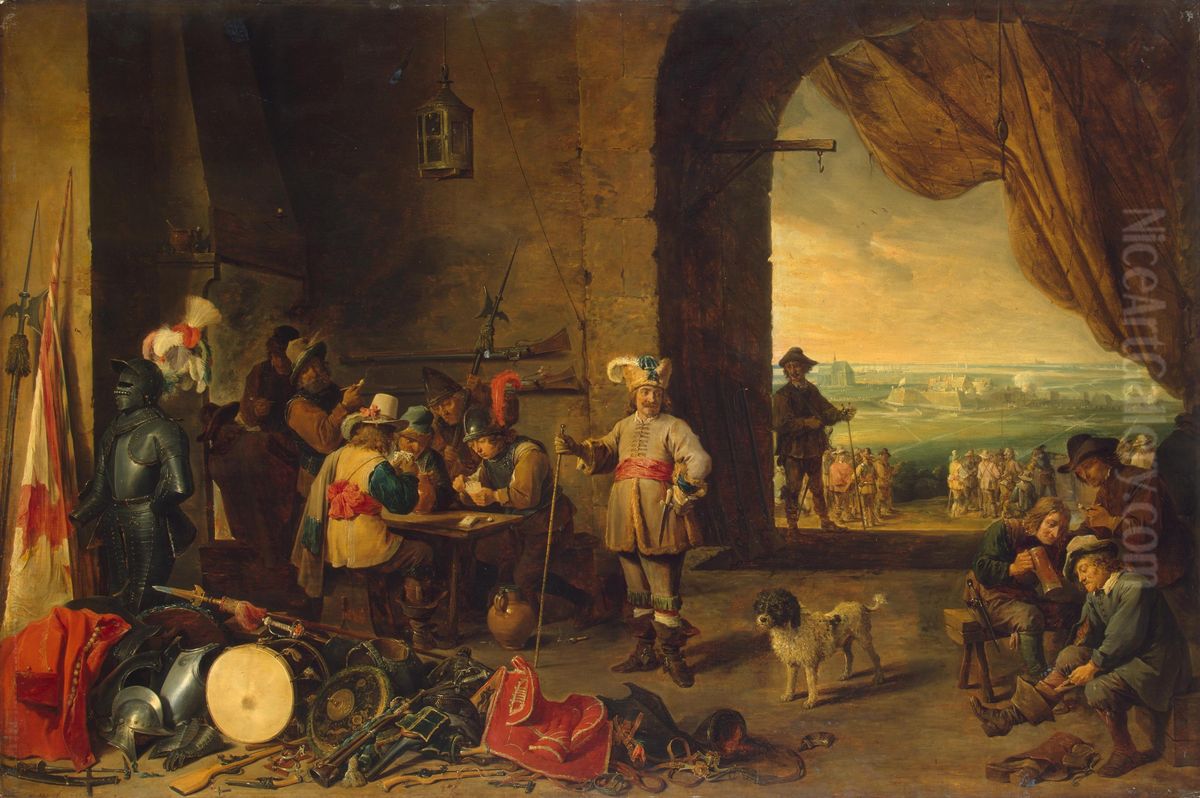 Guardroom Oil Painting by David Teniers the Younger