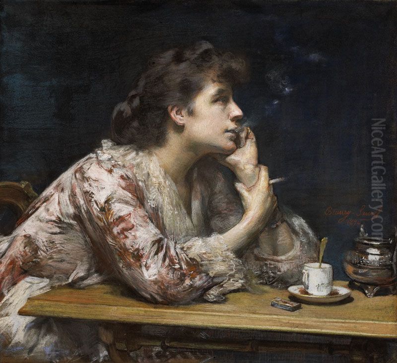 Dans le bleu Oil Painting by Amelie Beaury-Saurel