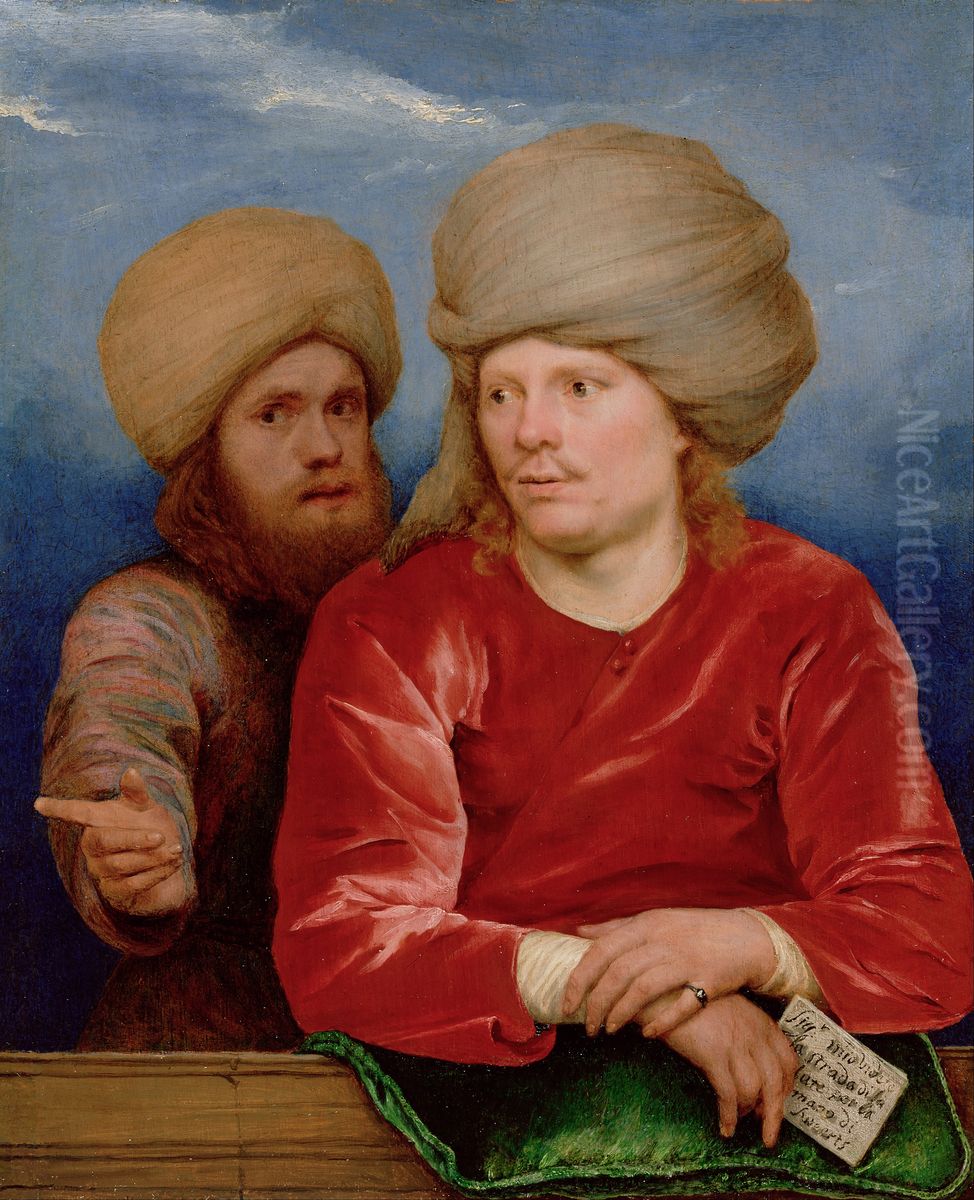 Double Portrait Oil Painting by Michiel Sweerts