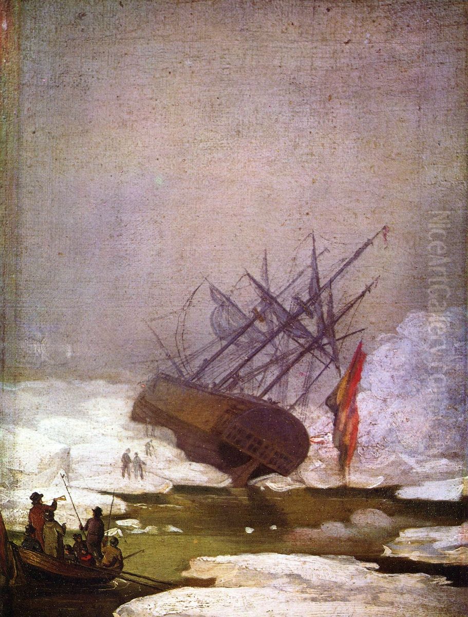 Wreck in the Sea of Ice / Ship in the Polar Sea Oil Painting by Caspar David Friedrich