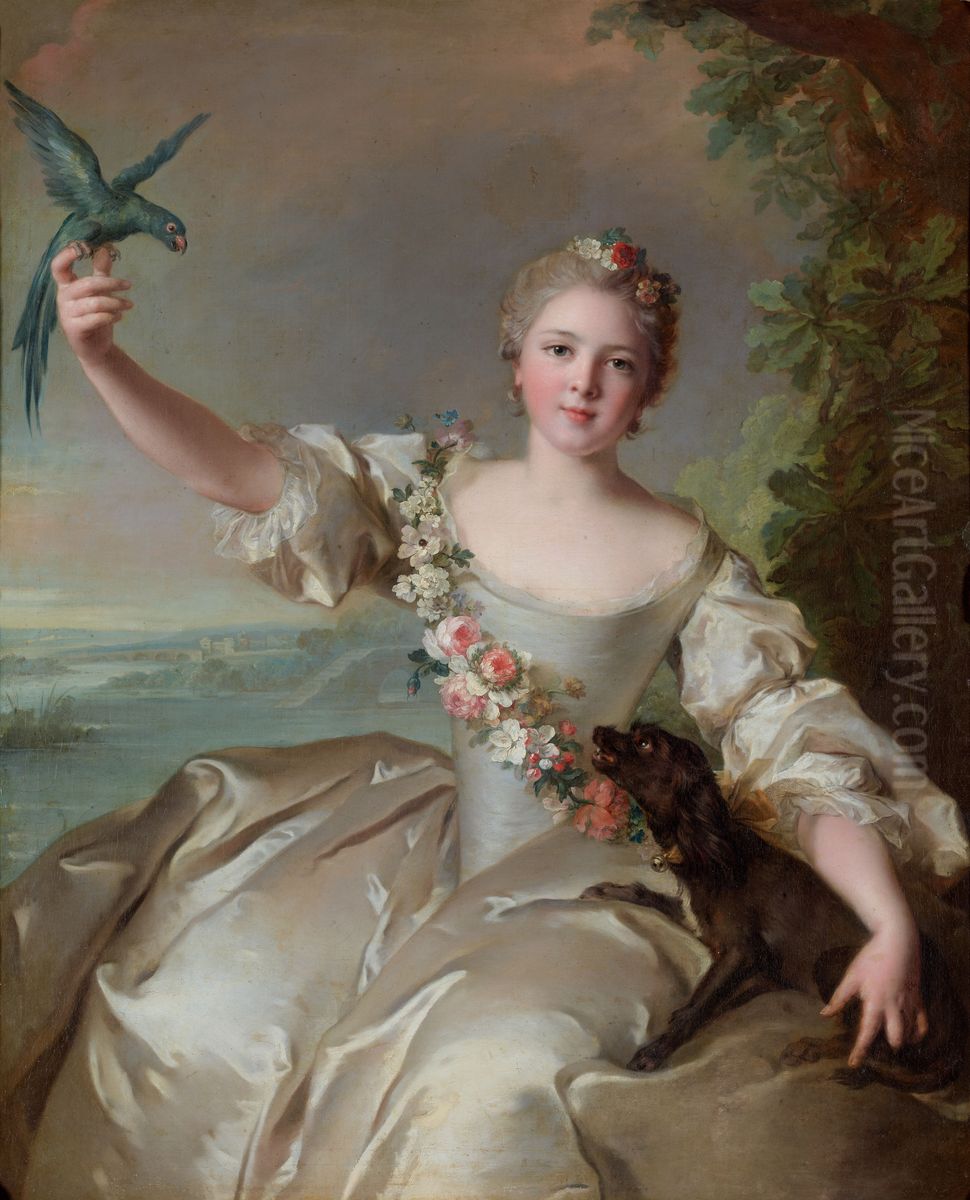 Portrait of Mathilde de Canisy, Marquise d'Antin Oil Painting by Jean-Marc Nattier