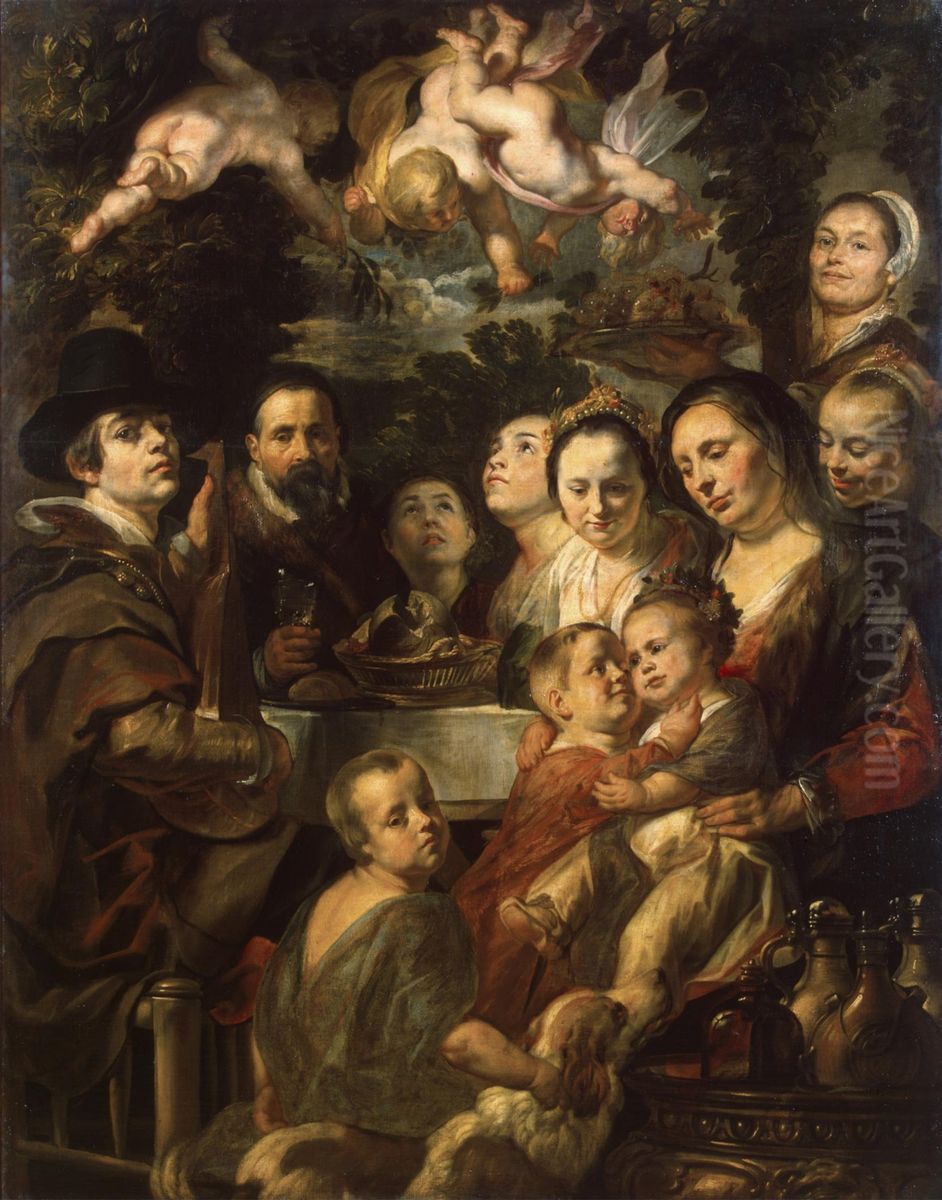 Self-portrait
with Parents, Brothers and Sisters Oil Painting by Jacob Jordaens