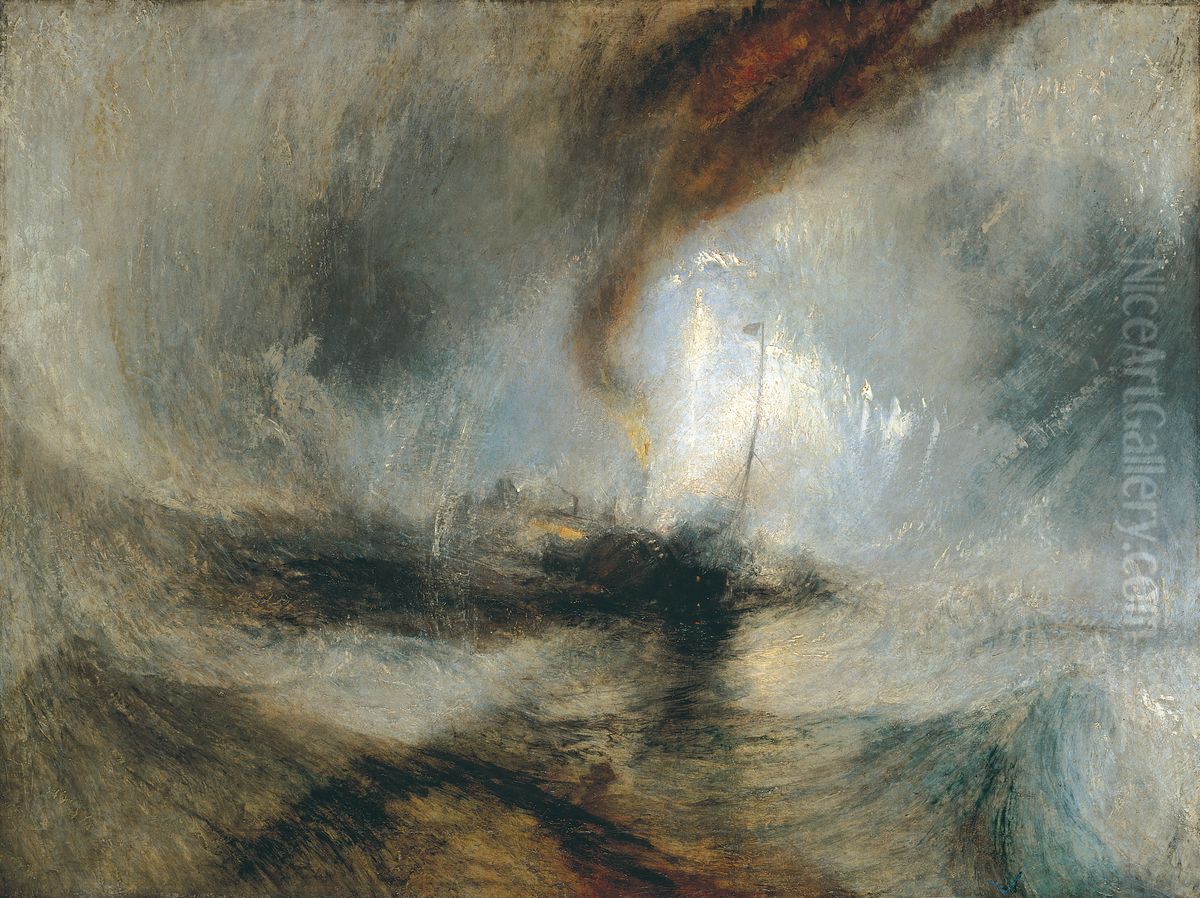 Steam-Boat off a Harbour's Mouth Oil Painting by J. M. W. Turner