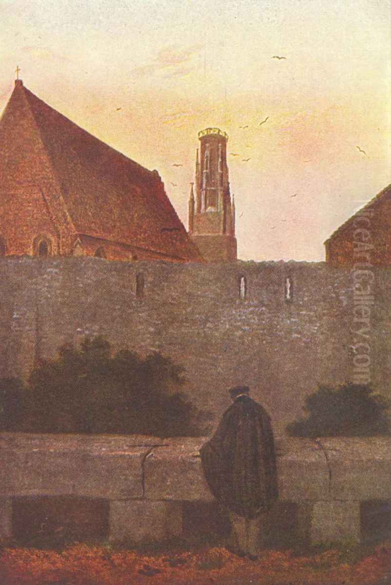 Mann an der Klostermauer Oil Painting by Carl Gustav Carus