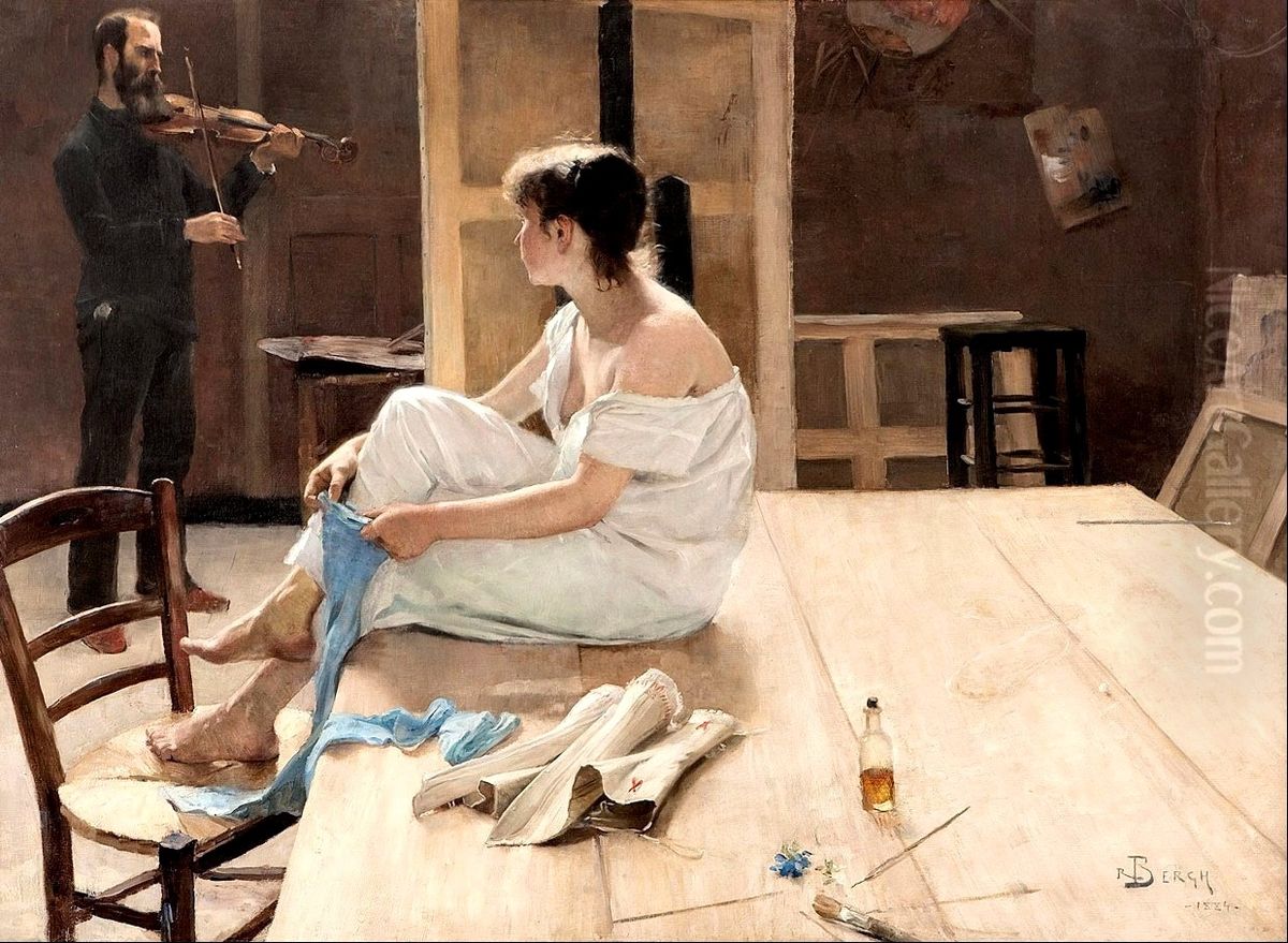 Avslutad seans Oil Painting by Richard Bergh