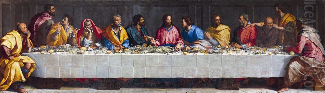 The last supper Oil Painting by Alessandro Allori