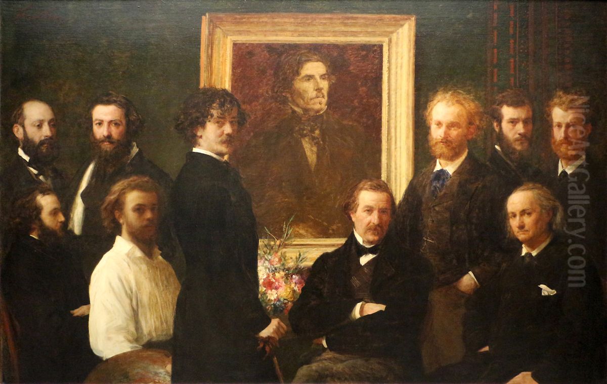 Hommage a Delacroix Oil Painting by Henri Fantin-Latour