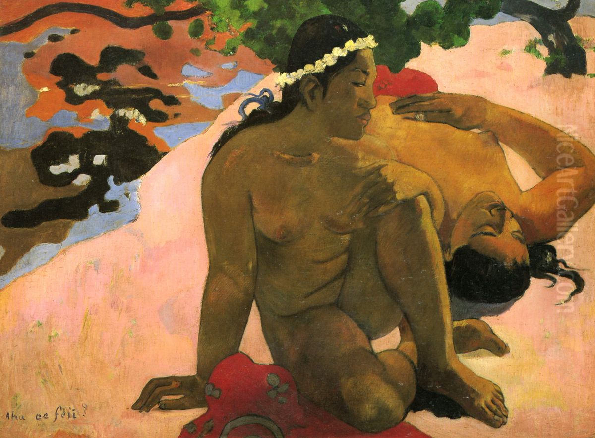 Aha Oe Feii? Oil Painting by Paul Gauguin