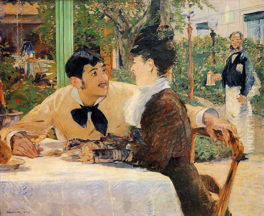At the Pere Lathuille Restaurant Oil Painting by Edouard Manet